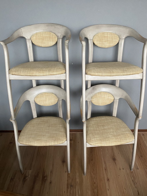 4 Vintage Lubke Chairs Midcentury