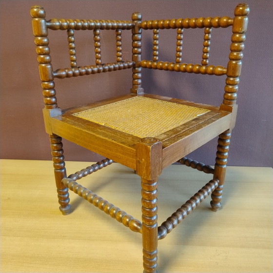 Image 1 of Sedia Bobbin vintage - sedia con pomelli - con cuscino - 42x42x68 cm (LxPxA)