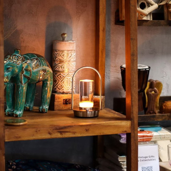 Image 1 of Aanraaklamp - Kristallen lantaarn - USB (C) - Oplaadbaar (2000 Watt)