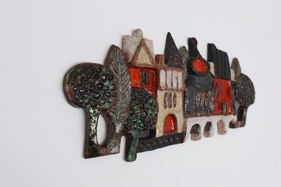Image 1 of Ceramic Wall Plaquette by the Belgian Artist Elisabeth Vandeweghe for Amphora, 1960s