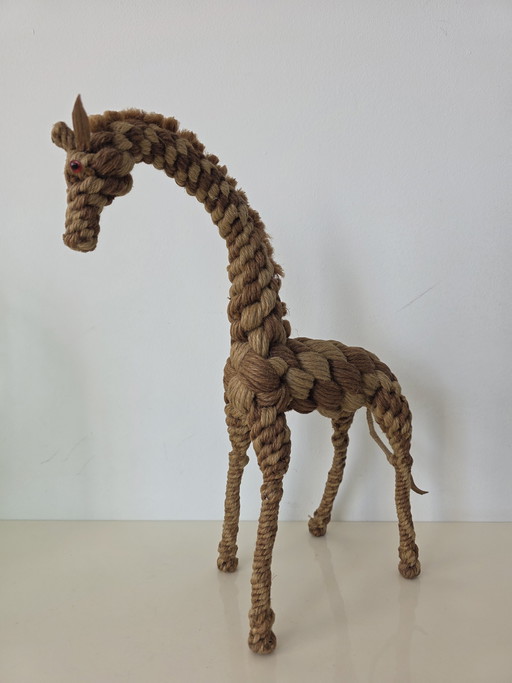 Scandinavian vintage rope animal giraffe by Jørgen Bloch in collaboration with Kaj Bojesen