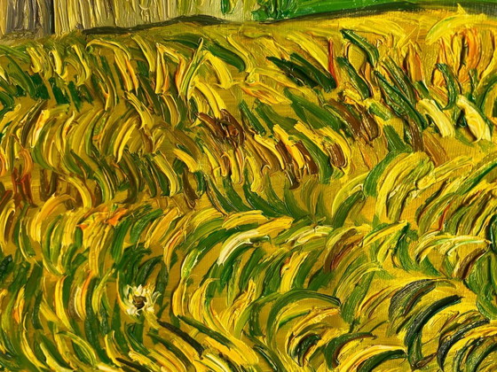 Image 1 of Vincent van Gogh – Landscape behind St. Paul's Hospital - Hand-painted interpretation | Oil on canvas (rolled up)
