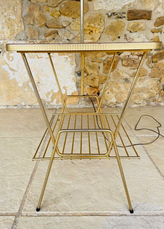 Mid-Century, Swivel,  Floor Lamp with Integrated Side Table, 1960s – Floor lights, Brass (photo 26 of 34)