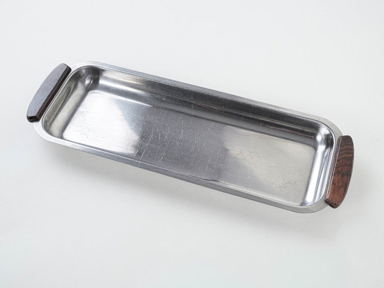 Image 1 of Plateau en acier inoxydable, design danois, années 1970, fabriqué au Danemark