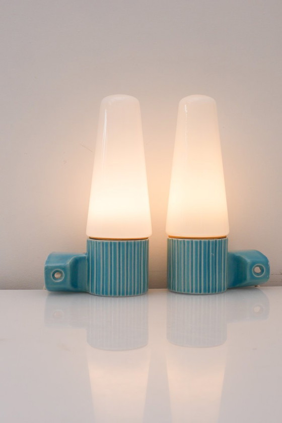 Applique in stile Mid-Century Modern di Sigvard Bernadotte per Ifö, set da 2 pezzi. – Jakobsson, Porcelain (photo 10 of 14)