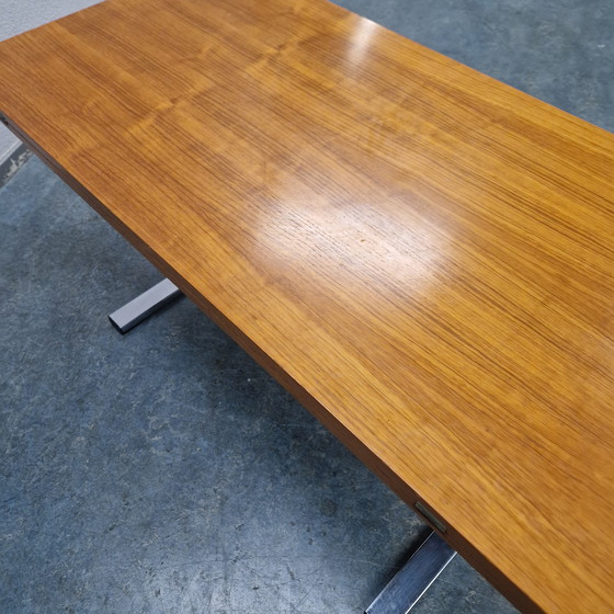 Image 1 of Vintage vierkante eettafel bureau en salontafel in 1 stuk !!!