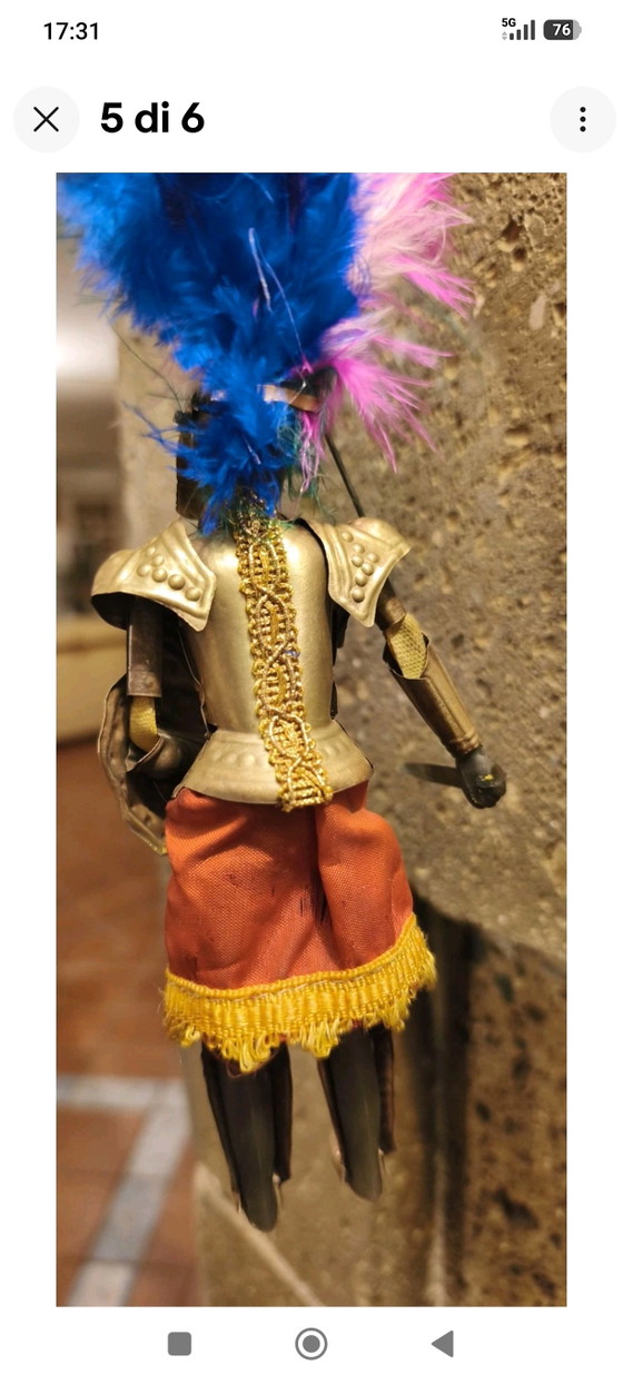 Petite marionnette sicilienne vintage de 18 cm – Objets déco, Metal, Textile (photo 5 of 6)