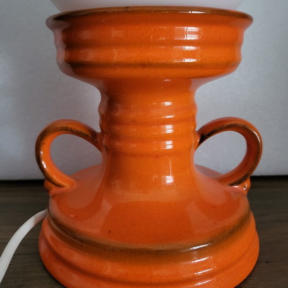 Image 1 of Lampe a poser en céramique orange  space age,1960-70, West Germany 