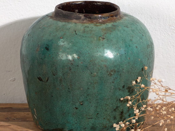 Antieke smaragdgroene vaas (ca. 1820) #13 – Vazen (photo 2 of 28)
