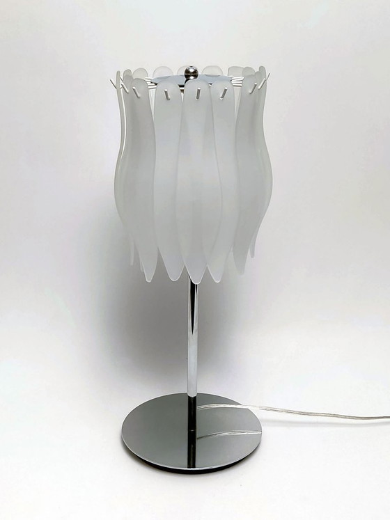 Massive Table lamp with glass slats – Metal, Vintage (photo 3 of 18)