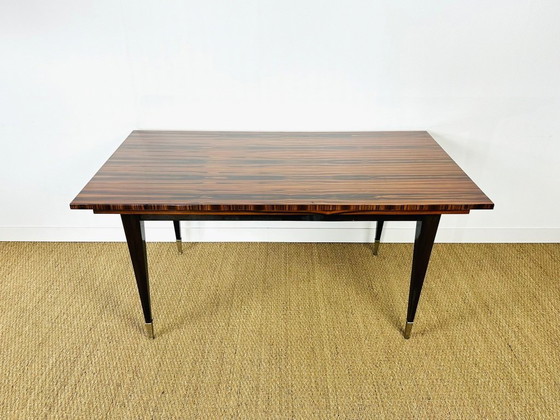 Image 1 of Modernistische eettafel van zebranohout, 1950