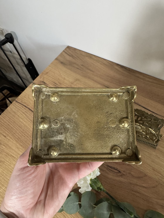 Image 1 of Vintage Brass Letter Holder and Pencil Holder
