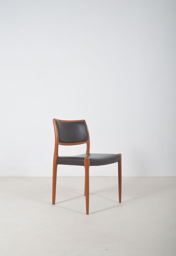 Image 1 of Set Of 6 Chairs Model 80 Designed By Niels Møller, 1960s
