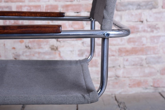 Poltrona Bauhaus restaurata, disegnata da Marcel Breuer per Thonet, in cromo, ceca, anni '30. – Poltrone (photo 4 of 17)