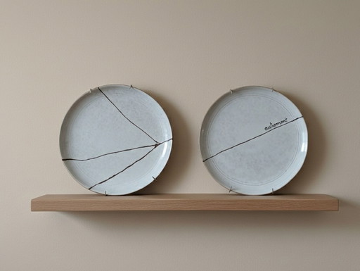 FR: Wand-Diptychon „Otherwise“ – Traditionelles Kintsugi Urushi BENGARA