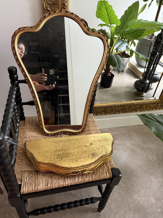Image 1 of Antique Mirror With Console