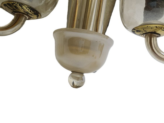 Art Deco kroonluchter van glas, voormalig Tsjecho-Slowakije, jaren 1930 – Metal (photo 3 of 12)
