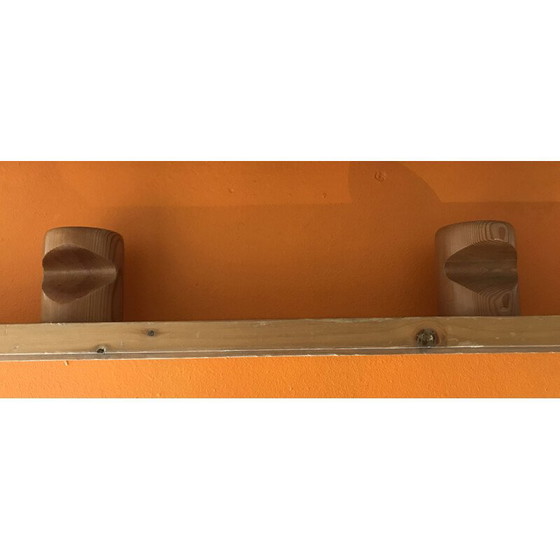 Image 1 of Vintage coat rack with 2 hooks by Charlotte Perriand for Les Arcs, 1969