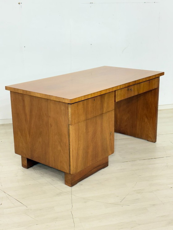Image 1 of Art Deco desk / Vintage desk / 1928 desk / Walnut office desk