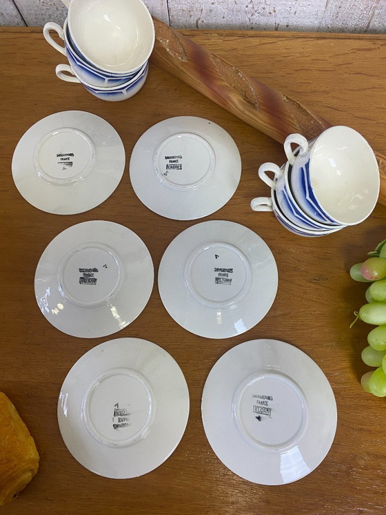 Image 1 of Set di 6 tazze e piattini vintage "Elorn"