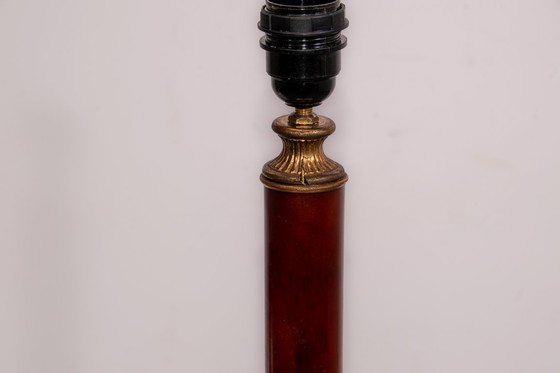 Image 1 of Set of French Empire style lamps made from amber bakelite and brass