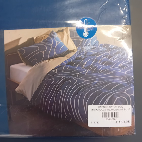 Image 1 of Copripiumino Auping con motivo a serpentina blu, 240 x 220 cm.