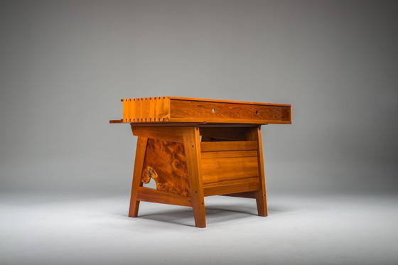 Image 1 of Mid-Century Modern Teak Schreibtisch, 1980er Jahre