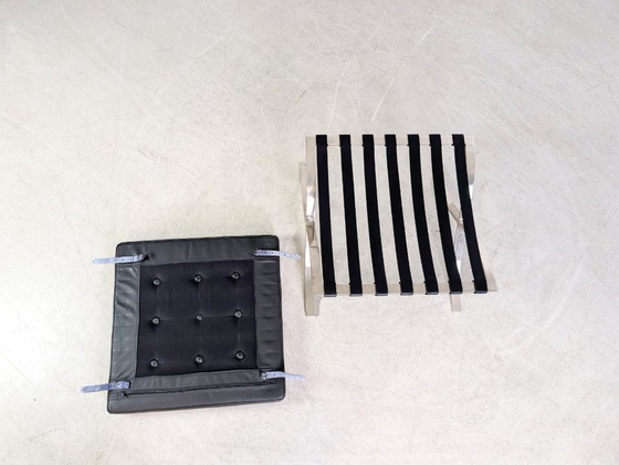 Image 1 of Sgabello Knoll International Barcelona Mies van der Rohe in pelle nera