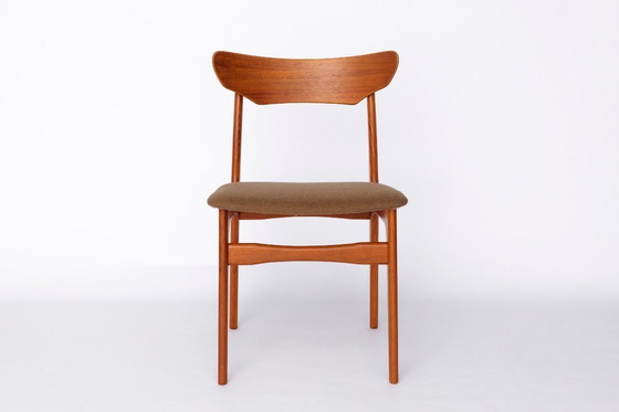 Image 1 of Set of 8 Schiønning & Elgaard Chairs – 1960s Danish Design for HS Møbler, Teak Dining Chairs, Green Upholstery, Restored