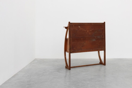 Image 1 of Art Deco buffet, planter or liquor cabinet in wood with mirror, France 1920s