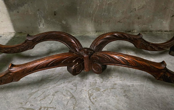 Image 1 of Mesa auxiliar de roble macizo – estilo Luis XV – finales del siglo XIX