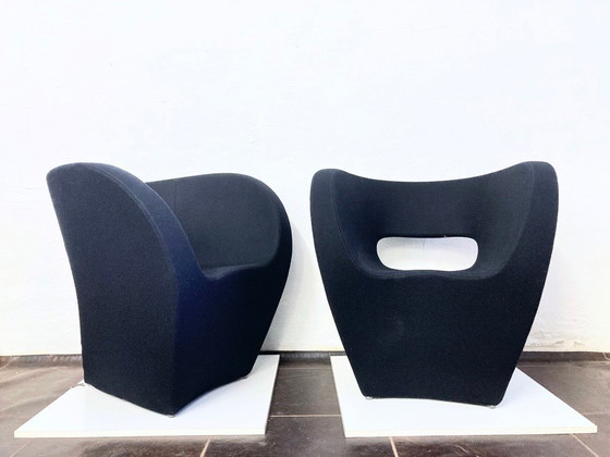 Image 1 of 2 Victoria & Albert armchairs in black, designed by Ron Arad for Moroso
