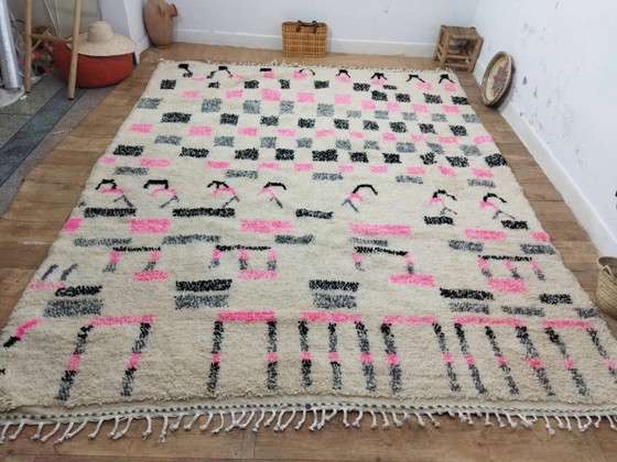 Image 1 of Berber Rug XXL Natural Wool – Pop Art Colorful Squares Handwoven (326 × 250 cm)