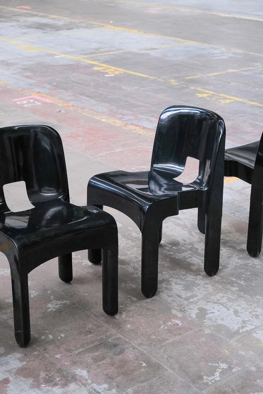 4 chaises Kartell 4867 Universale par Joe Colombo