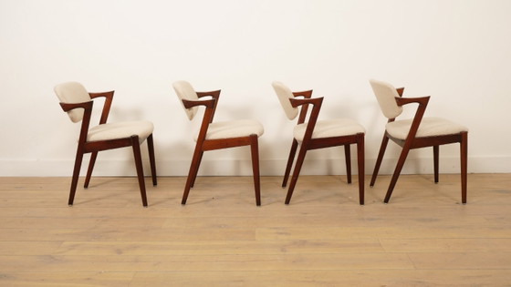 Image 1 of Juego de 4 sillas de comedor | Kai Kristiansen | Silla Z - modelo 42 | Palisandro