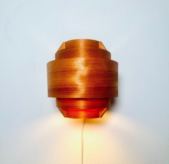 Image 1 of A pinewood wall lamp by Hans-Agne Jakobsson for Ellysett, Sweden 1960s
