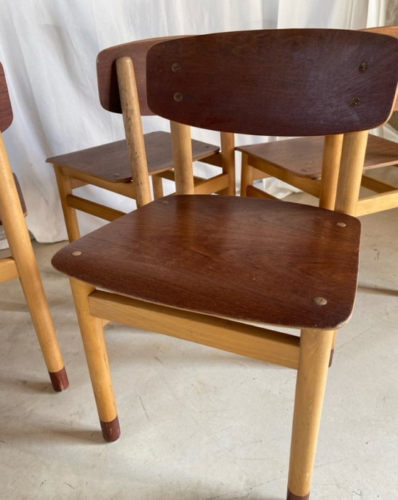 Four low chairs Kvetny and Sonners Stolefabrik Denmark 1960, Side chairs, Wood, Brown (photo 12 of 15)