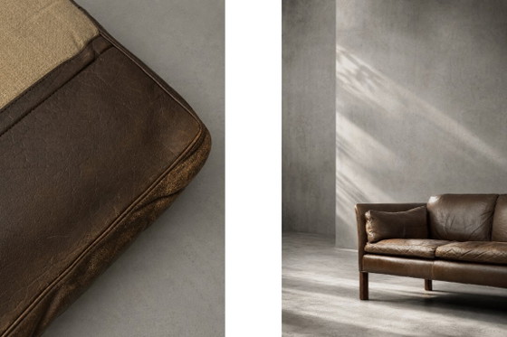 Image 1 of Divano Cromwell in pelle stile Mid-Century Modern, disegnato da Arne Norell negli anni '60.