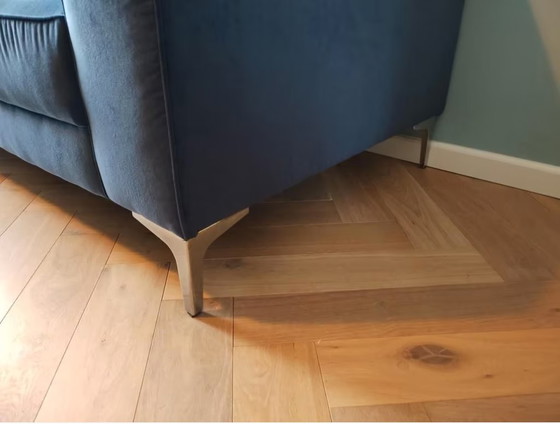 Image 1 of Dark blue designer sofa 240cm, one of a kind