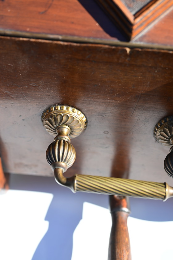 Image 1 of Antike seltene edwardianische Nussbaumkohletruhe, Kaminkohletruhe, Schottland 1920.