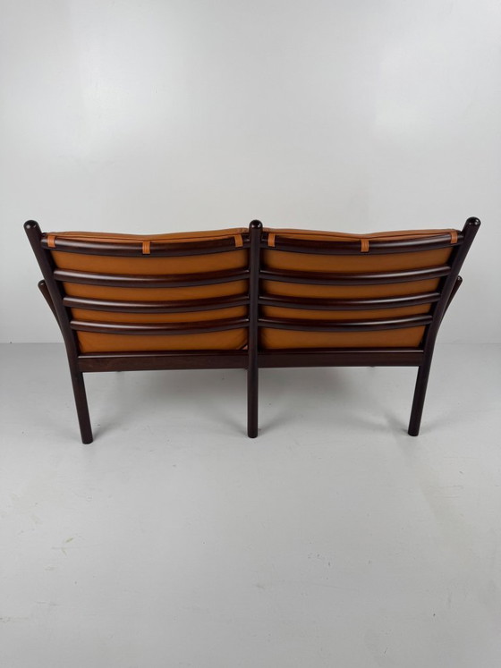 Genius Seating Set, Illum Wikkelsø, Denmark, c. 1960s, C.F.C. Silkeborg, Armchairs, Wood, Leather, Brown (photo 14 of 15)