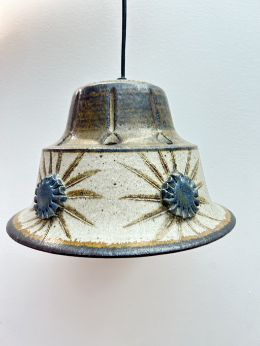 1970s Axella Danish brutalist ceramic stoneware pendant