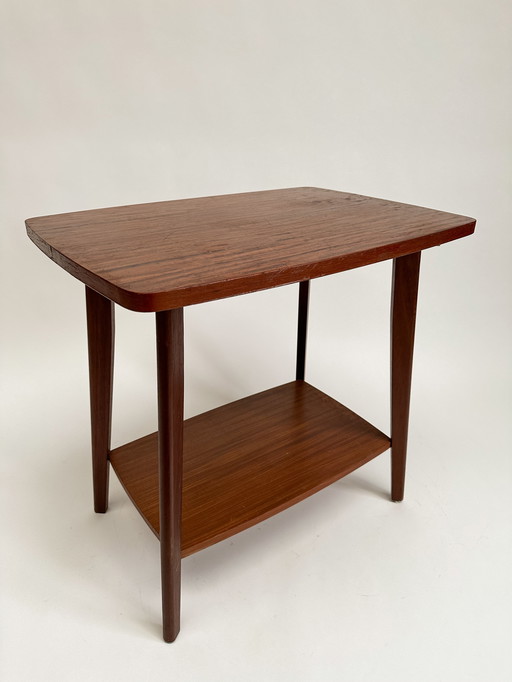 Vintage Retro Side Table, Teak Veneer Side Table