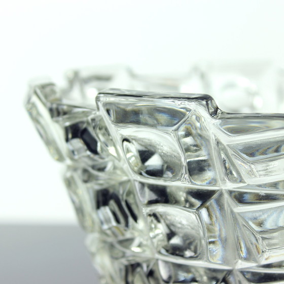 Image 1 of  Set di due ciotole in vetro pressato Art Déco di Libochovice, Cecoslovacchia, anni '30