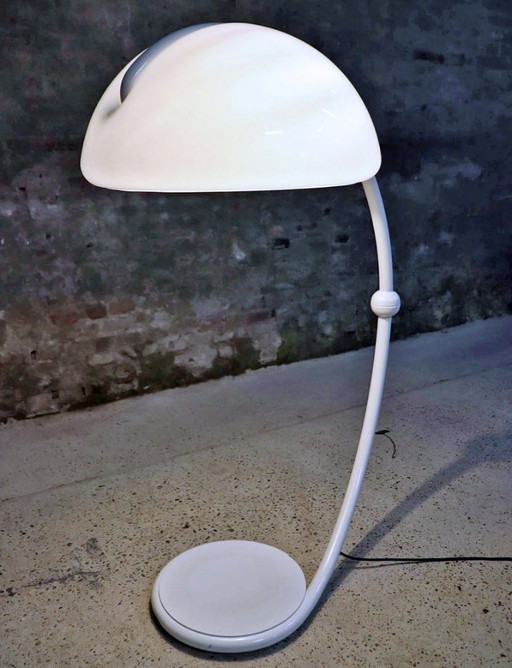 Elio Martinelli Serpente 2131 Floor Lamp and Cobra Table Lamp Mid Century