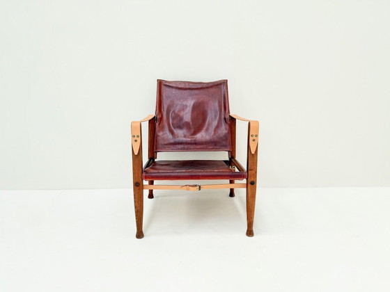 Image 1 of Vintage Kaare Klint voor Rud Rasmussen KK47000 Safari stoel in leer, Denemarken