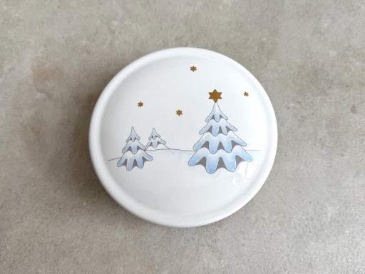 1x Vintage Goebel Lidded Box With Christmas Trees – decoratieve objecten, Porcelain (photo 2 of 5)