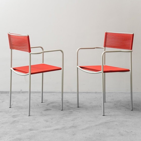 Image 1 of SET DI 6 SEDIE MOD. SPAGHETTI GIANDOMENICO BELOTTI PER ALIAS ANNI '80 MODERNISMO VINTAGE