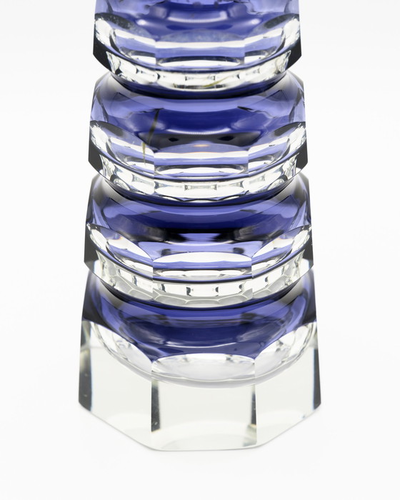 Image 1 of GDR Vintage Block Vase Duo 70s Re-Design Oldrich Lipsky Exbor à Josef Hoffmann