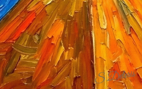 Image 1 of Painting on canvas Egyptia / Van Gogh style (60x60cm)